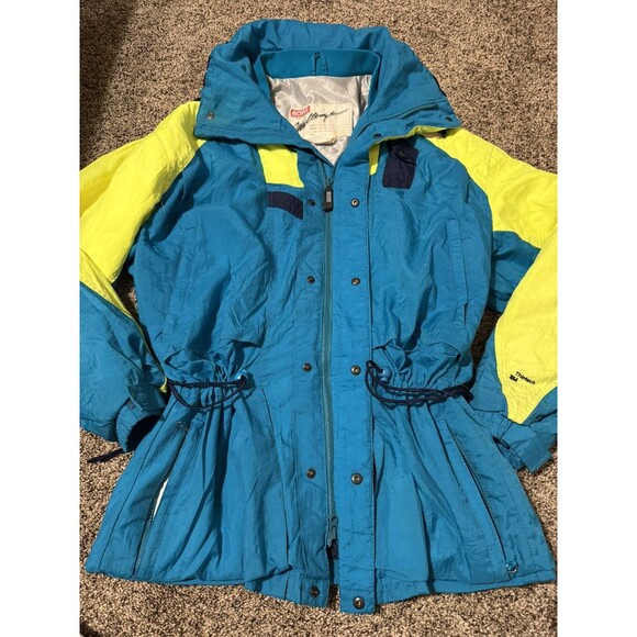 Vintage ROFFE Men’s Skyrider Ski Jacket Medium Teal 80/90s Neon Thinsulate USA - Picture 5 of 8